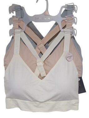 Danskin 3pc Active Comfy Lounge Workout Sports Bras Bralettes Plus Size 3X New